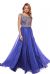 Boat Neck Rhinestones Top Long Evening Prom Dress in Royal Blue